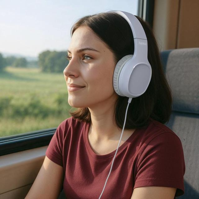 Слушалки HAMA Fun C, микрофон, USB Type-C, бели