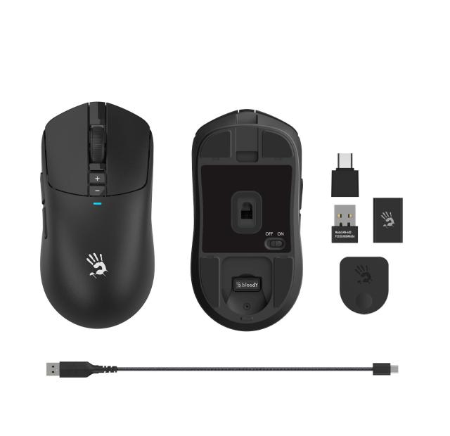 Геймърска безжична оптична мишка A4tech Bloody R72 Pro, Wireless, PixArt PAW, 26000 dpi, Black