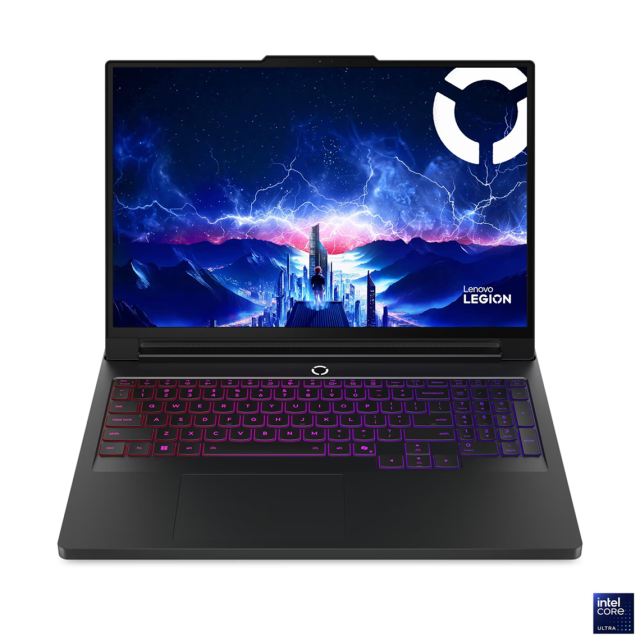 Лаптоп Lenovo Legion Pro 7 16IAX10H, Intel Core Ultra 9 275HX 24C (2.70 / 5.40 GHz, 36MB Cache), 16.0" (40.64 cm) WQXGA OLED, NVIDIA GF RTX 5080 16GB GDDR7 DLSS 4, 64GB DDR5, 1TB M.2 NVMe SSD, Free DOS