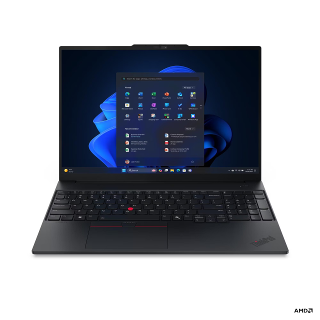 Лаптоп Lenovo ThinkPad E16 G3, AMD Ryzen 5 220 6C (3.2 / 4.9 GHz, 16MB Cache), 16.0" (40.64 cm) WUXGA IPS Anti-glare, AMD Radeon 740M, 16GB DDR5, 512GB M.2 NVMe SSD, Free DOS