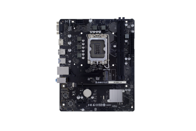 Дънна платка BIOSTAR H610MHC 2.0, LGA1700, 2x DDR4, 1x M.2, 4x SATA 6Gb/s, VGA, HDMI, Micro ATX