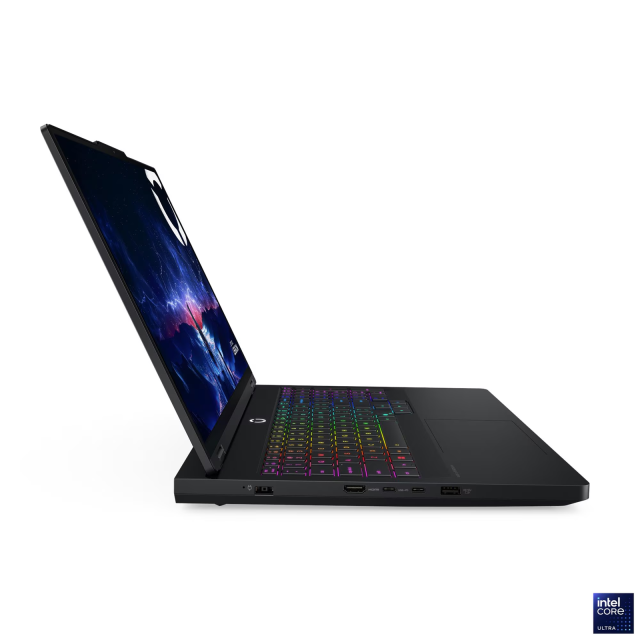 Лаптоп Lenovo Legion Pro 7 16IAX10H, Intel Core Ultra 9 275HX 24C (2.70 / 5.40 GHz, 36MB cache), 16.0" (40.64 cm) WQXGA OLED, NVIDIA GF RTX 5070TI 12GB GDDR7 DLSS 4, 32GB DDR5, 2TB M.2 NVMe SSD, Free DOS