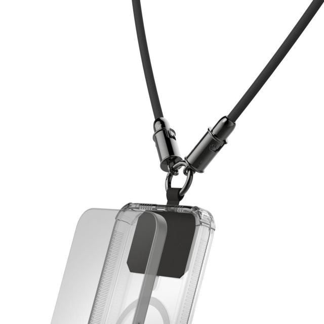 Кабел Hama за зареждане, 2 в 1 с връзка за телефон, USB Type-C към USB Type-C, 1.2 m, черен