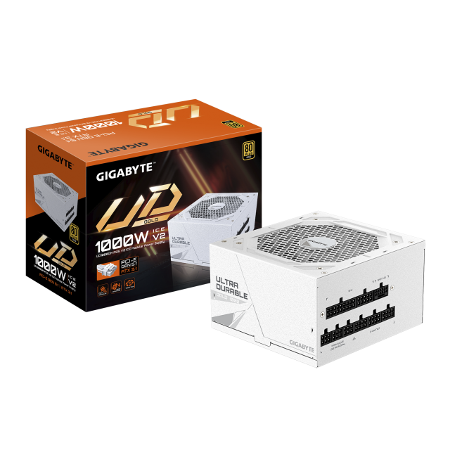 Захранване Gigabyte UD1000GM PG5 V2 ICE, 1000W, PCIe 5.1/ATX 3.1, 80 PLUS GOLD, Fully Modular