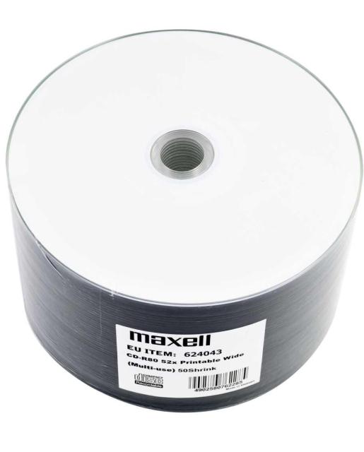 Оптичен носител CD-R80 PRINTABLE MAXELL 700MB, 52x, 25бр.
