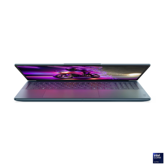 Лаптоп Lenovo Yoga Pro 9 16IAH10, Intel Core Ultra 7 255H 16C (1.5 / 5.1 GHz, 24 MB cache), 16.0" (40.64 cm) 2.8K WQXGA+ OLED Glossy, NVIDIA GF RTX 5050 8GB GDDR7 DLSS 4, 32GB LPDDR5X, 1 TB M.2 NVMe SSD, Windows 11 Home