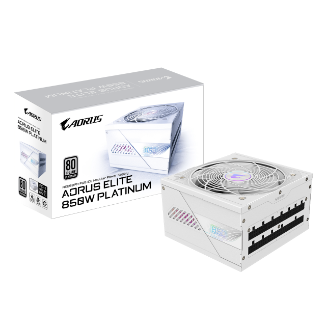 Захранване Gigabyte AORUS ELITE P850W ICE, Active PFC, ATX 3.1/PCIe 5.1, 80 PLUS Platinum, Full  Modular