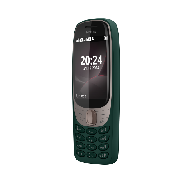 Телефон Nokia 6310 Dual SIM GREEN (2025), 2.8" (7.11 cm) QVGA, 0,3 MP камера, 16MB RAM, 8MB Flash памет (+ microSD), Bluetooth, USB Type-C