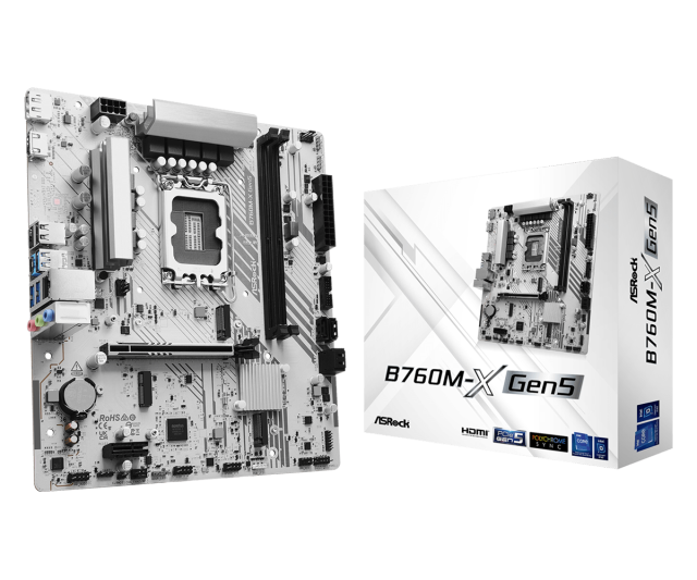 Дънна платка ASROCK B760M-X GEN5, LGA1700, 2x DDR5, 2x M.2 NVMe, 4 xSATA3, HDMI, DP, mATX