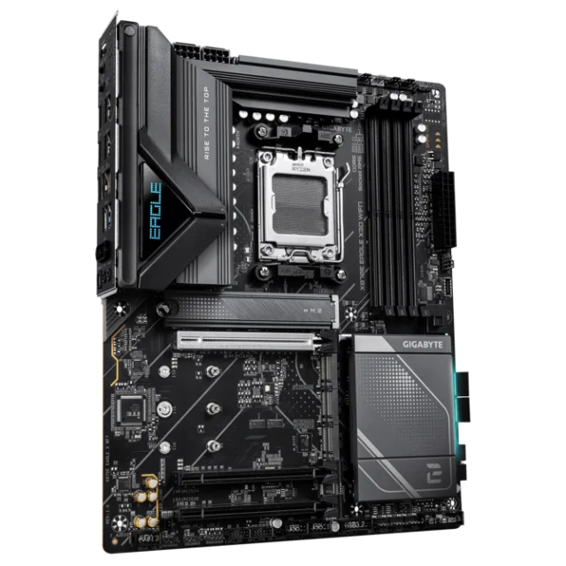 Дънна платка GIGABYTE X870E EAGLE X3D WF7, AM5, 4x DDR5, 4 x M.2, 4 x SATA 6Gb/s, HDMI, ATX