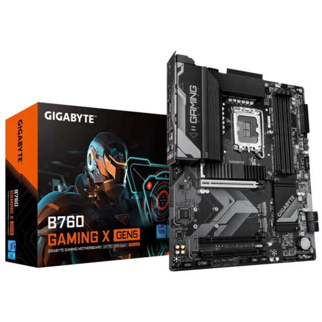 Дънна платка GIGABYTE B760 GAMING X GEN5, LGA1700, 4x DDR5, 3 x M.2, 4 x SATA 6Gb/s, HDMI, DP, mATX