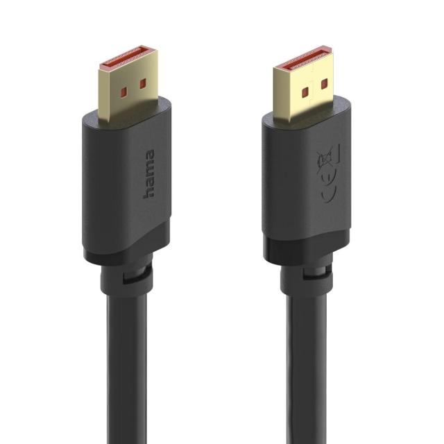 Кабел HAMA DisplayPort(м) към DisplayPort(м) 2.1, Ultra-HD 16K, 80 Gbit/s, 2 m