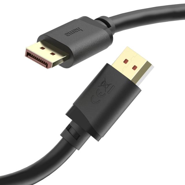 Кабел HAMA DisplayPort(м) към DisplayPort(м) 2.1, Ultra-HD 16K, 80 Gbit/s, 2 m