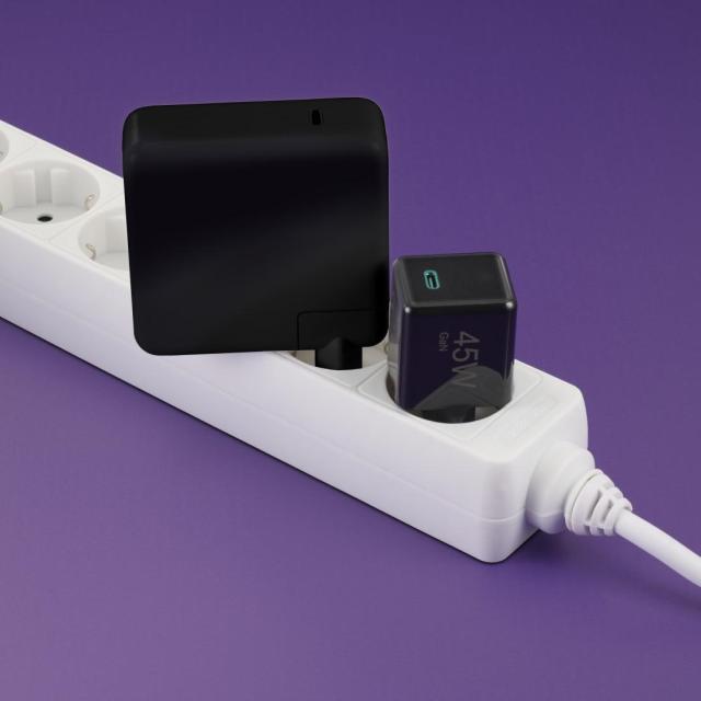 HAMA Бързо мини зарядно GaN, USB-C, PD, 45 W, черно