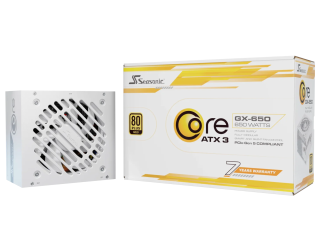 Захранване SEASONIC CORE GX-650 WHITE, 80 PLUS Gold, Fully Modular