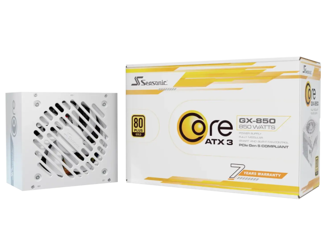 Захранване SEASONIC CORE GX-850 850W WHITE, ATX 3.1, 80 Plus Gold, Fully Modular