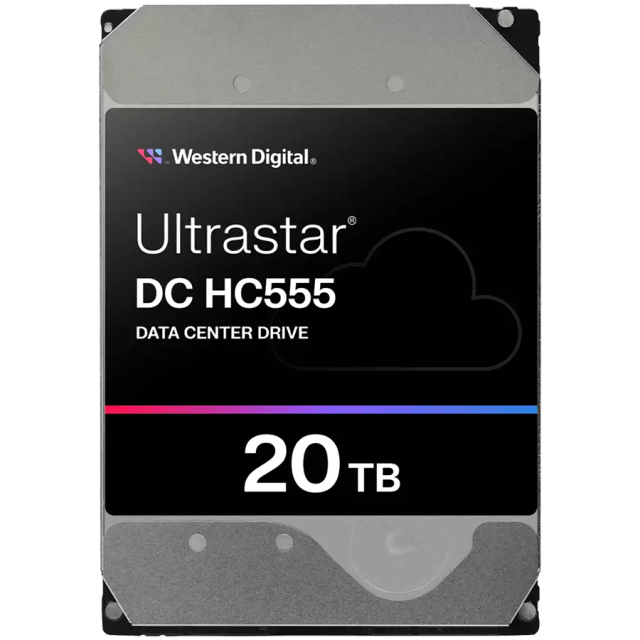 Твърд диск Western Digital Ultrastar DC HC555 20TB 6Gb/s SATA, 512MB, 7200RPM, 3.5" (8.89 cm)