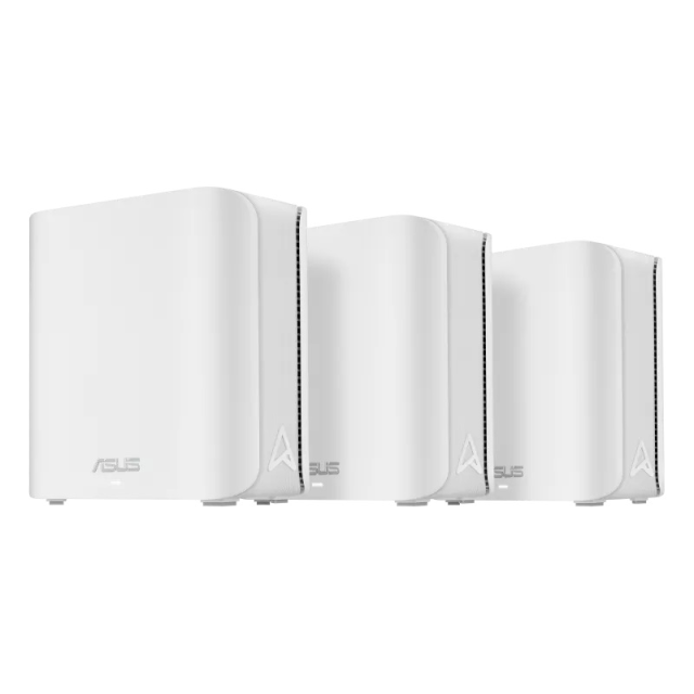 Мрежови комплект ASUS ZenWiFi BD4 (W-3-PK), WiFi 7, 2.4 / 5 GHz, 688+2882 Mbps, WAN/LAN: 2x10/100/1000/2500Base-T Gigabit