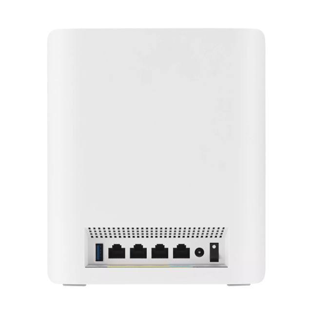 Мрежови комплект ASUS ZenWiFi BT8 (W-2-PK) WHITE, WiFi7 (802.11be) Smart AiMesh Extendable Router, 6 GHz WiFi, 2.4 / 5 / 6 GHz, 688+4323+8643 Mbps, 1x WAN, 3x LAN, 1x USB