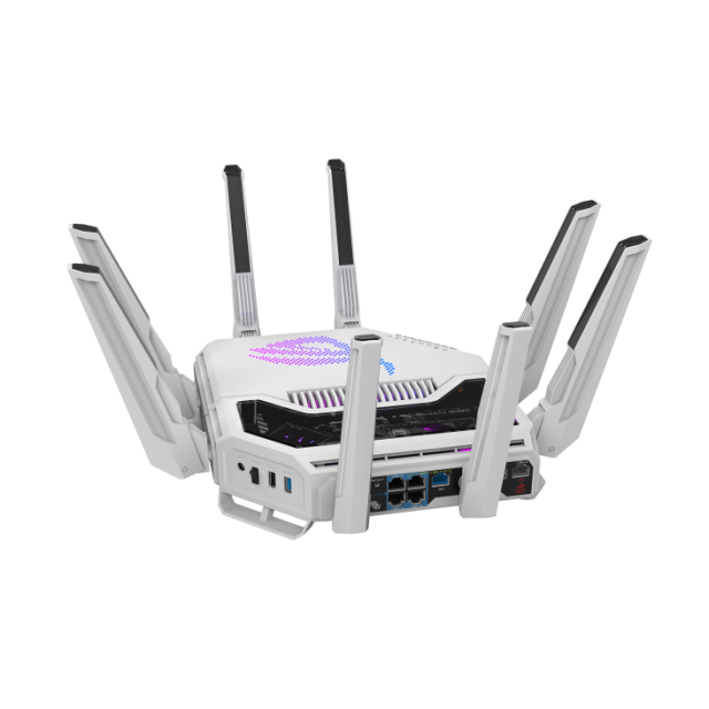 Рутер Asus ROG RAPTURE GT-BE19000AI, WiFi 6, 1376+5764+11529Mbps, 2.4GHz / 5GHz / 6GHz, 2x WAN/LAN, 4x LAN, 2x USB