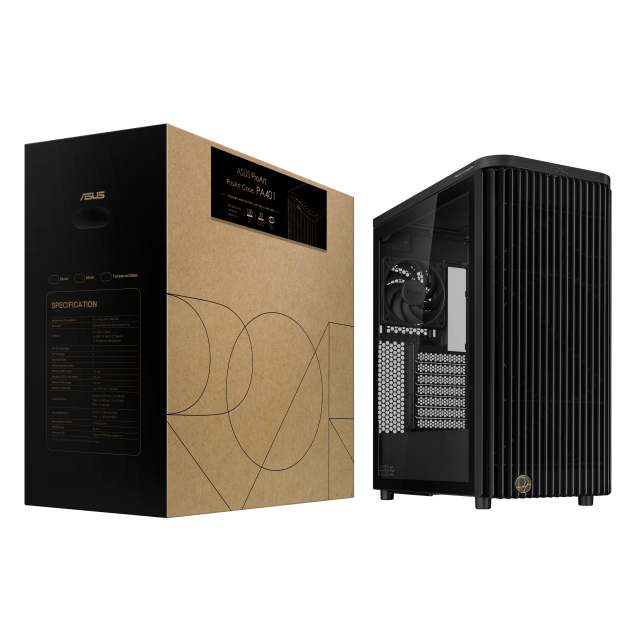 Кутия ASUS ProArt PA401 Black, Full Tower, 2 x USB 3.2, 1 x USB Type-C, ATX