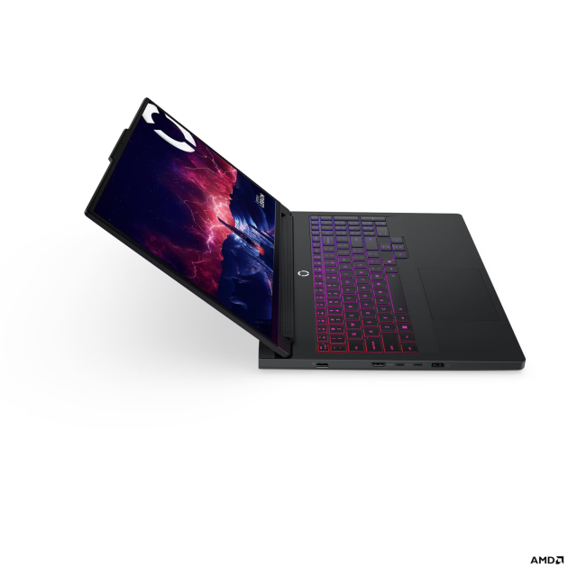 Лаптоп Lenovo Legion Pro 7 16AFR10H, AMD Ryzen 9 9955HX3D 16C (2.5 / 5.4 GHz, 128MB Cache), 16.0" (40.64 cm) WQXGA OLED Display, NVIDIA RTX5080 16GB GDDR7 DLSS 4, 64GB DDR5, 2TB M.2 NVMe SSD, Free DOS