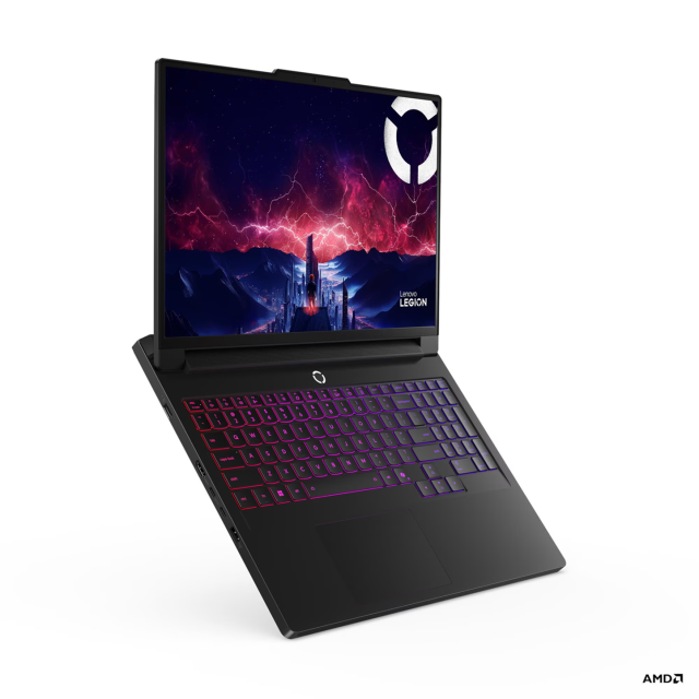 Лаптоп Lenovo Legion Pro 7 16AFR10H, AMD Ryzen 9 9955HX3D 16C (2.5 / 5.4 GHz, 128MB Cache), 16.0" (40.64 cm) WQXGA OLED Display, NVIDIA RTX5080 16GB GDDR7 DLSS 4, 64GB DDR5, 2TB M.2 NVMe SSD, Free DOS
