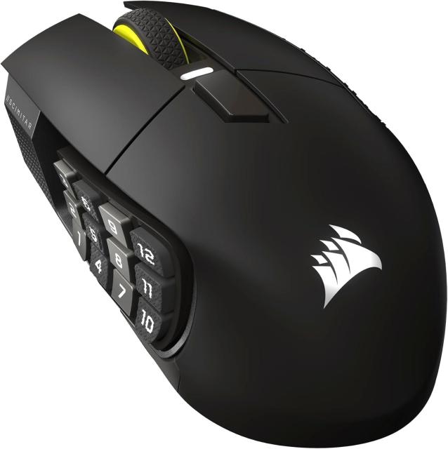 Мишка Corsair Scimitar Elite Wireless SE MMO, оптична (33 000 dpi), Bluetooth/Wireless, черна