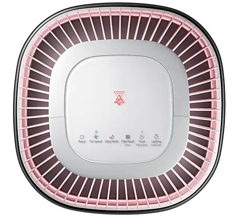 Пречиствател на въздух Samsung AX40R3030WM/EU, Air purifier with multilayer filtration system - washable pre filter, activated carbon deodorization & HEPA filter, 40m2, Air quality indicator in 4 colors, Noise level 48 dBA, Power consumption 40 W