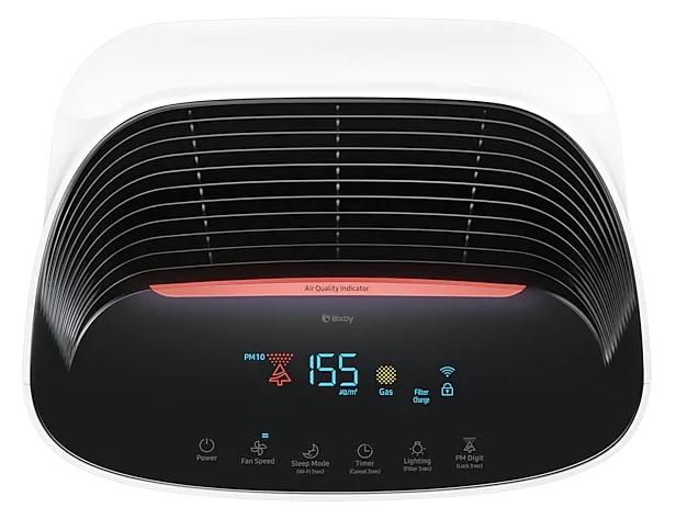 Пречиствател на въздух Samsung AX90R7080WD/EU, 3-way air purifier, 90m2, Multilayer purification system - washable pre filter, activated carbon deodorization & HEPA filter, Remote control, Intuitive display, Air quality indicator in 4 colors, Noise l