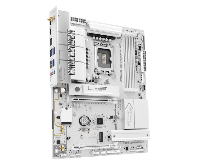 Дънна платка ASRock B860 Challenger White WIFI 7, LGA1851, 4 x DDR5, 3 x M.2 NVMe, 4 x SATA 6Gb/s, HDMI, ATX
