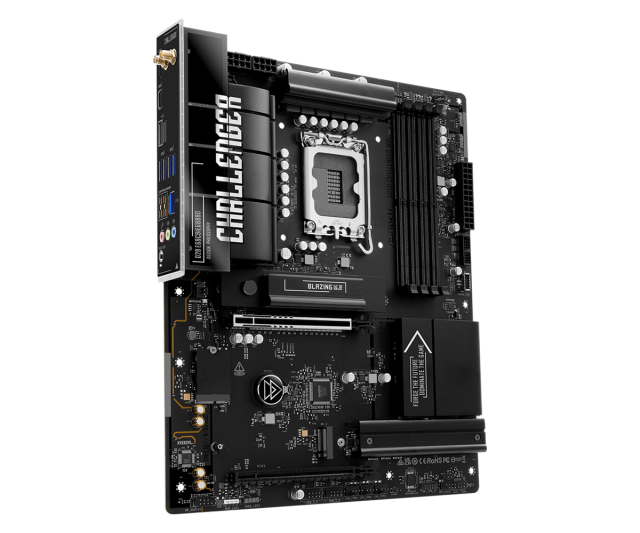 Дънна платка ASRock B860 Challenger WIFI 7, LGA1851, 4 x DDR5, 3 x M.2 NVMe, 4 x SATA 6Gb/s, HDMI, ATX