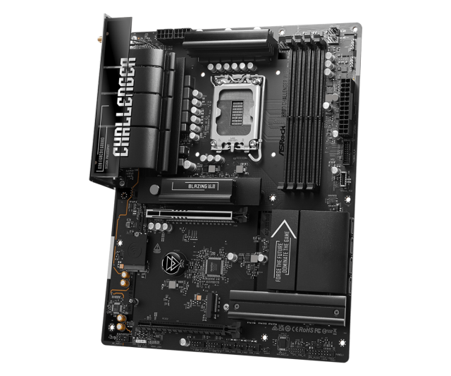 Дънна платка ASRock B860 Challenger WIFI 7, LGA1851, 4 x DDR5, 3 x M.2 NVMe, 4 x SATA 6Gb/s, HDMI, ATX