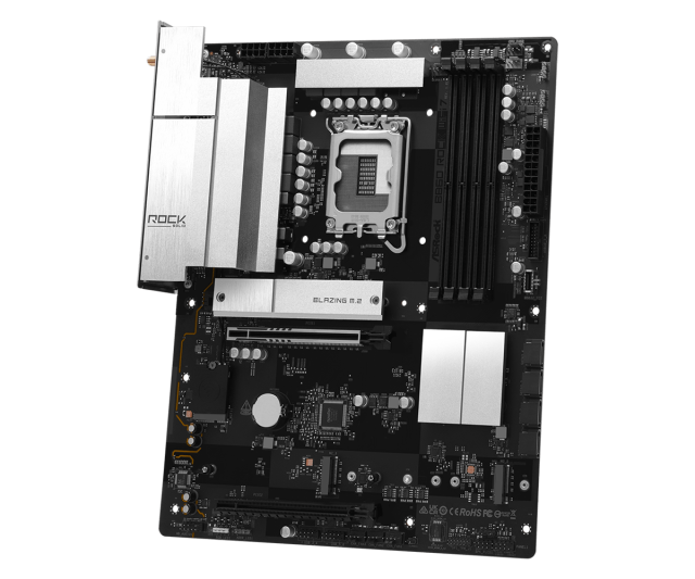 Дънна платка ASRock B860 Rock WIFI 7, LGA1851, 4 x DDR5, 3 x M.2 NVMe, 4 x SATA 6Gb/s, HDMI, ATX