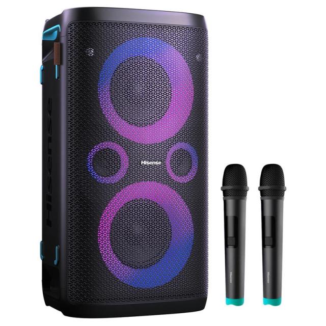 Колонка Hisense Party Storm 1, 300W, Bluetooth, USB, AUX, Безжични микрофони, Черна