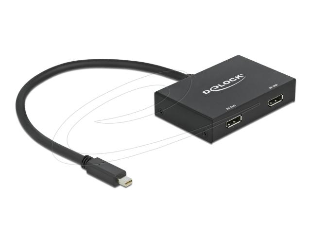 Сплитер Delock mini Dsplay Port 1.2 мъжко към 2 x Display Port  4K женско