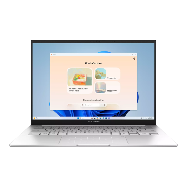 Лаптоп ASUS Zenbook 14 UX3405CA-ST1097W, Intel Core Ultra 7 255H 16C (1.5 / 5.1 GHz, 24MB Cache), 14.0" (35.56 cm) 2.8K OLED, Intel Arc 140T, 16GB LPDDR5X, 1TB M.2 NVMe SSD, Windows 11 Home