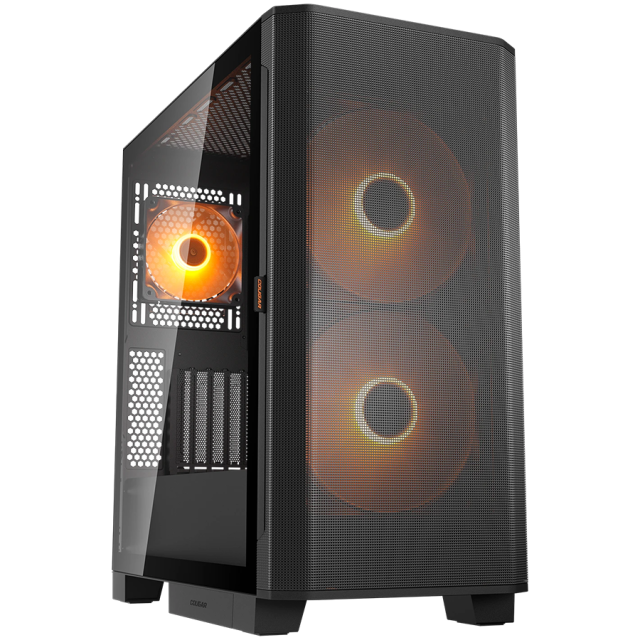 Кутия Cougar AIRFACE FLO RGB, Mid Tower,USB 1x Type-C, 2x USB 3.0, Mini ITX / Micro ATX / ATX / CEB / E-ATX, Black