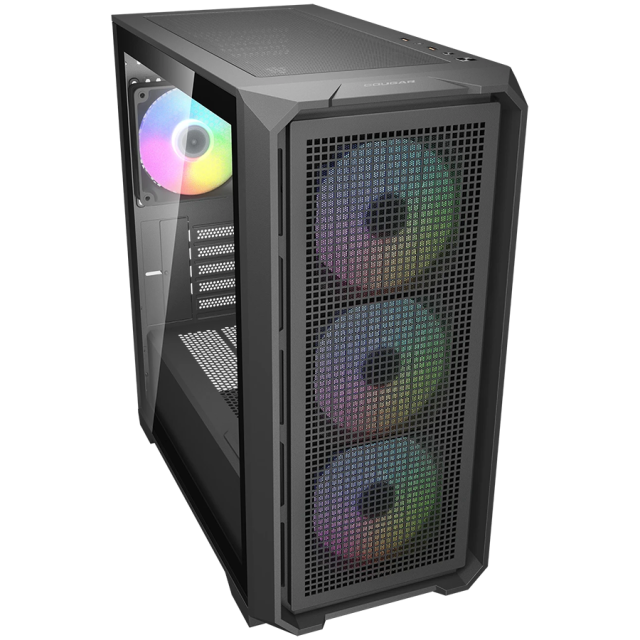 Кутия Cougar MX600 Mini V2 RGB, Mini Tower, 2x USB 3.0, Mini ITX / Micro ATX, Black