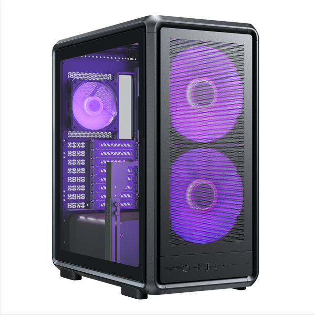 Кутия CoolerMaster MasterFrame 500 Mesh, Black ARGB, Mid Tower, 2x USB 3.2 Gen 1 Type-A, 1x USB 3.2 Gen 2x2 Type-C, Mini-ITX, Mini-DTX, Micro-ATX, ATX , E-ATX*, SSI-CEB*