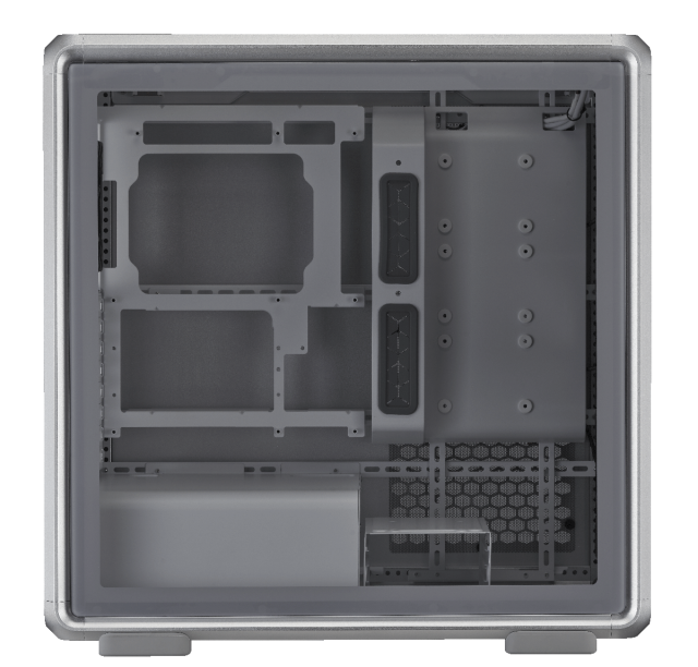 Кутия CoolerMaster MasterFrame 600 Silver, Mid Tower, 2x USB 3.2, 1x USB 3.2 Type-C, Mini-ITX, Mini-DTX, Micro-ATX, ATX , E-ATX*, SSI-CEB