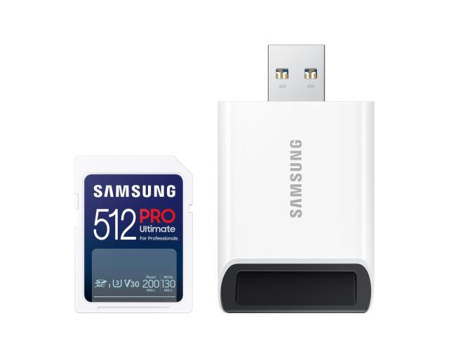 Карта памет Samsung PRO Ultimate Full-Size 512GB, microSDXC UHS-I, U3, V30, с адаптер