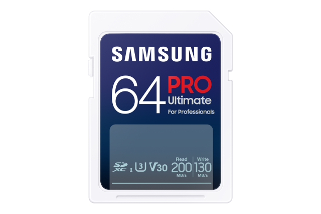 Карта памет Samsung PRO Ultimate SD Card 64GB, UHS-I, U3, V30, с адаптер