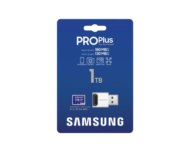 Карта памет Samsung PRO Plus 1TB, microSDXC UHS-I, U3, V30, A2, с адаптер