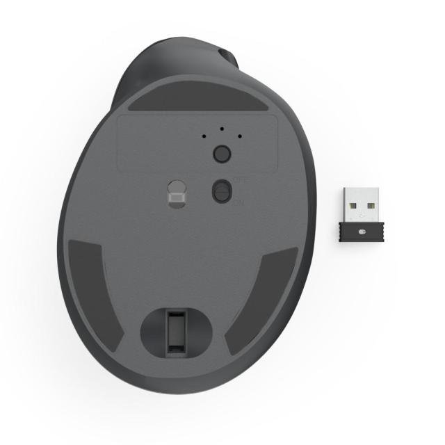 Hama EWM-500R, Ергономична вертикална мишка, Wireless, оптична (1000-1600 dpi), 7 бутона, черна