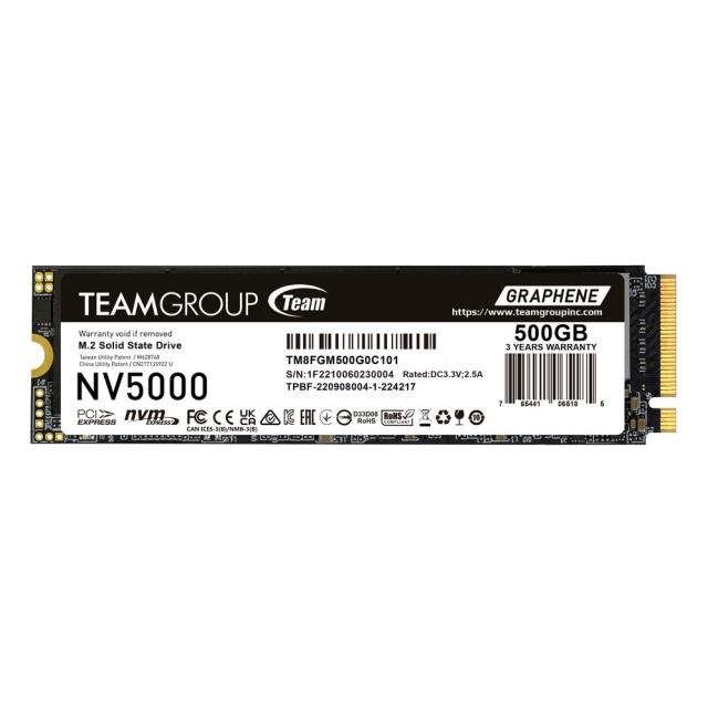 Team Group NV5000 SSD 500GB, M2 NVMe PCI-E 4.0, 2280