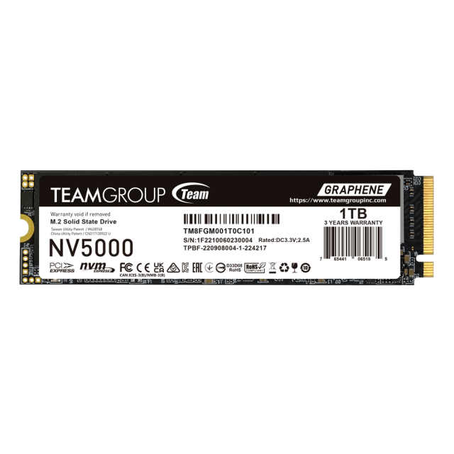 Team Group NV5000 SSD 1TB, M2 NVMe PCI-E 4.0, 2280