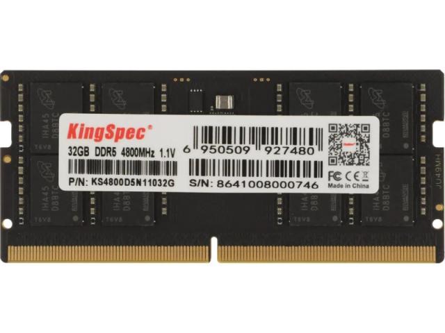 Памет KINGSPEC 32GB 4800MHz DDR5 SODIMM, CL40, 1.1 V