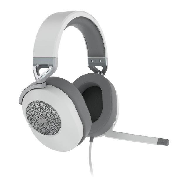 Слушалки Corsair HS65 SURROUND Gaming, микрофон, 1.8 m кабел, White