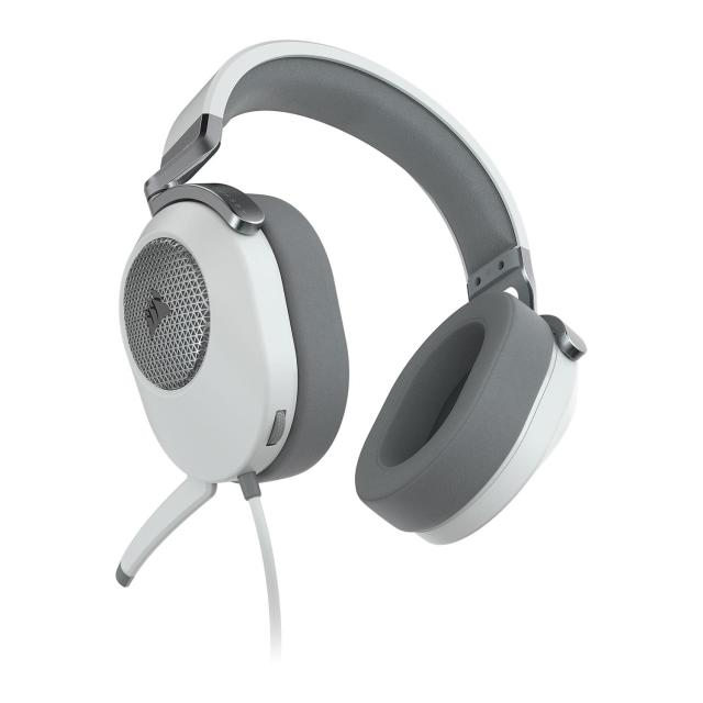 Слушалки Corsair HS65 SURROUND Gaming, микрофон, 1.8 m кабел, White
